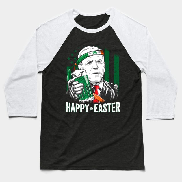 Confused Leprechaun Biden Happy Easter St. Patrick's Day Baseball T-Shirt by petemphasis